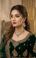 JW295 - Champagne Crystal Teardrop Statement Set for Pakistani Women