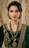 JW325 - Emerald Pearl Multi-Strand Statement Necklace Set for Women