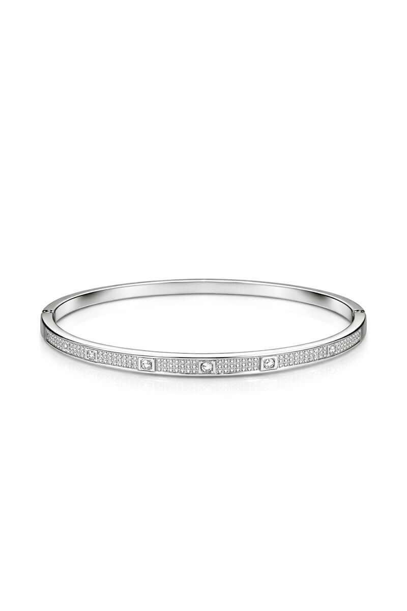 Crystal line bangle - Pakistani women's elegant jewelry with sparkling crystal line design front view