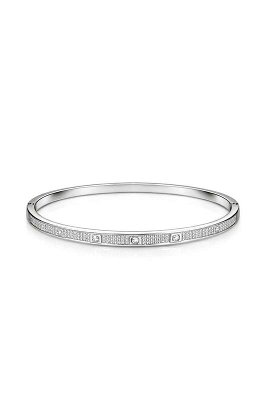 Crystal line bangle - Pakistani women's elegant jewelry with sparkling crystal line design front view
